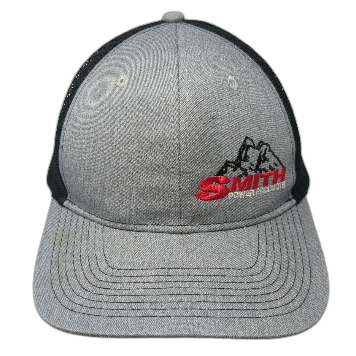 Port Authority Trucker Hat Gray Black Red White OSFM Mesh Snapback Smith Power