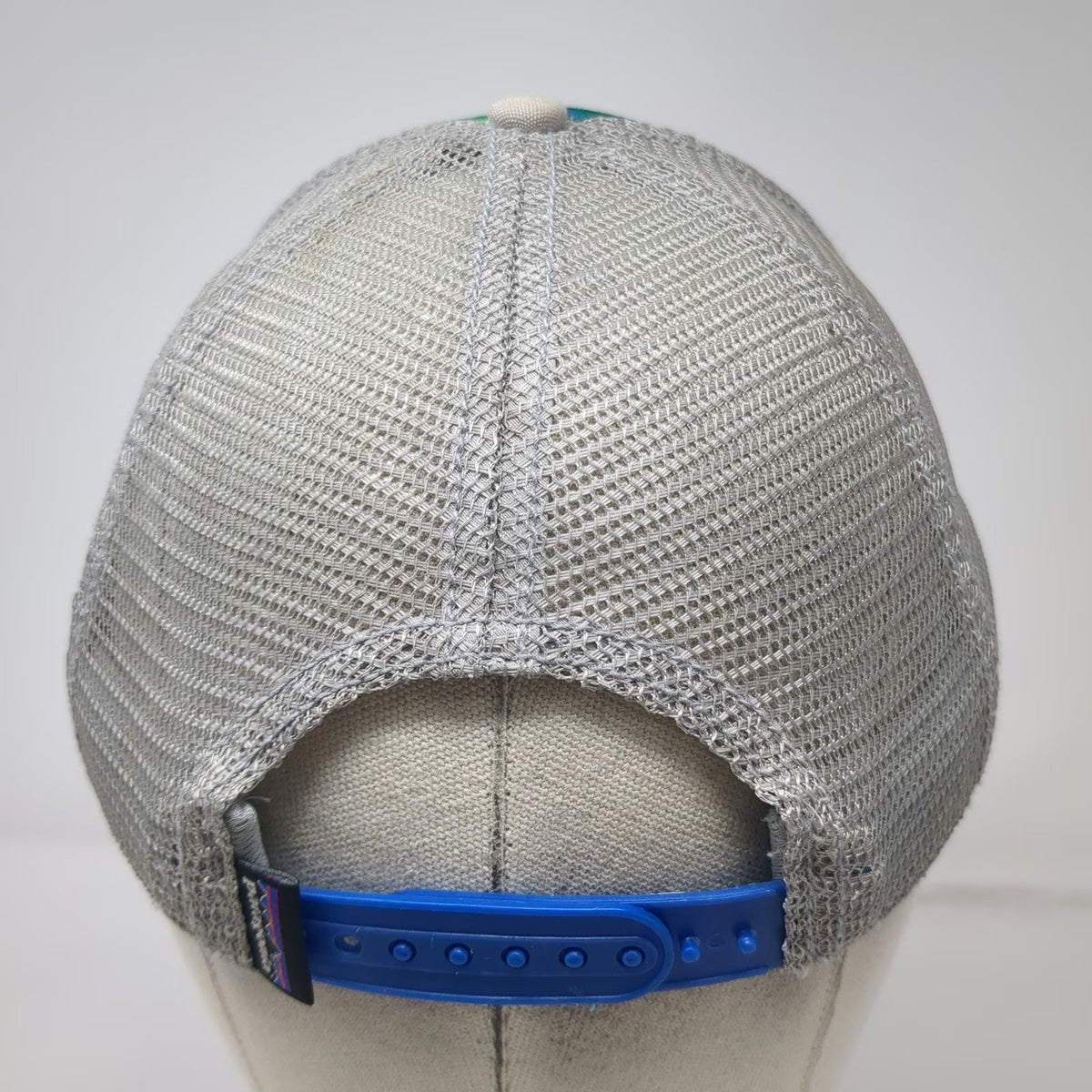 Patagonia Blue Trucker Hat One Size Mesh Snapback Fish Skin Graphic Pattern