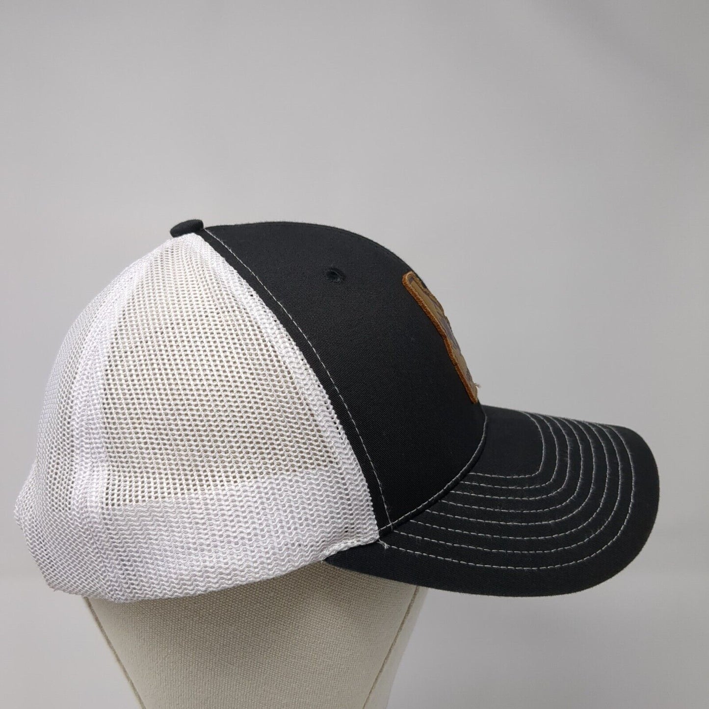 Precision Snapback Trucker Hat Black OS Adjustable Mesh Back 6 Panel Richardson