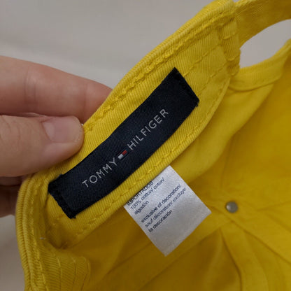 Tommy Hilfiger Slideback Hat Yellow One Size Adjustable Embroidered 6 Panel