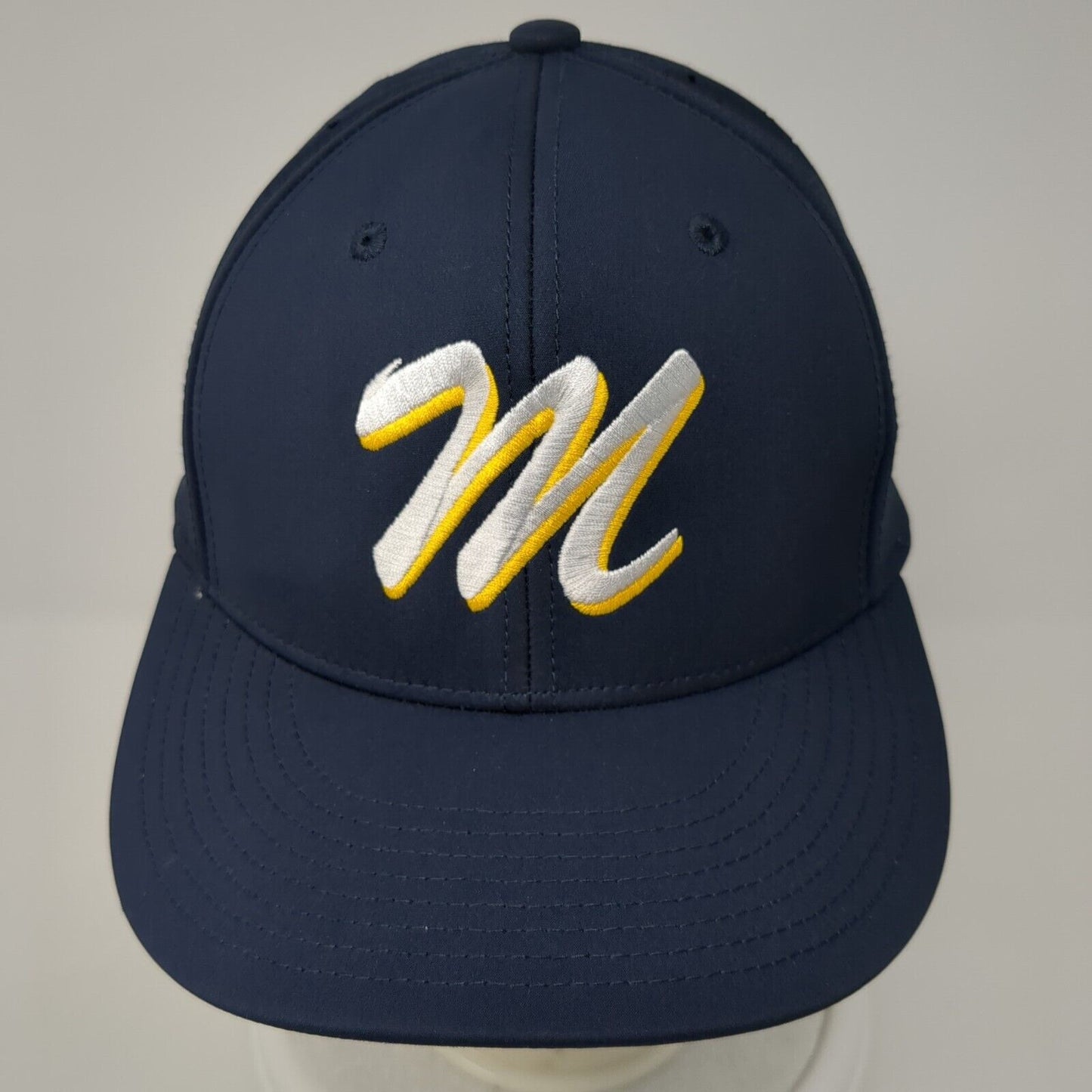 Letter M Fitted Hat Blue S/M Lightweight C Fit HC1 Embroidered Champro