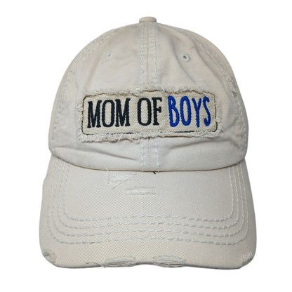 Mom Of Boys Strapback Hat Tan One Size Adjustable KB ETHOS Vintage