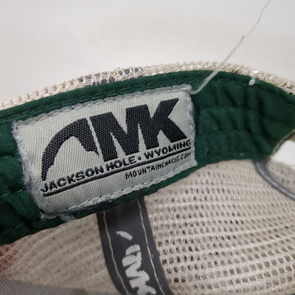 Mountain Khakis Trucker Hat Green One Size Bison Patch Mesh Snapback Wyoming