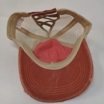 Unbranded Criss Cross Ponytail Trucker Hat Brownish-Orange One Size