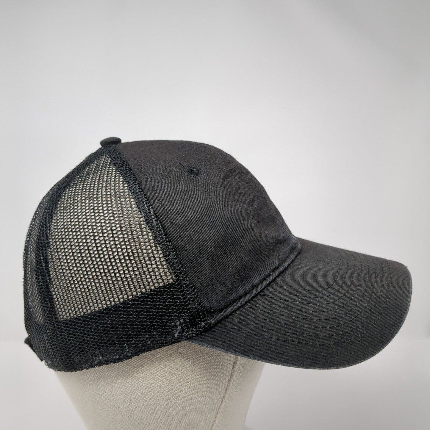 Unbranded Strapback Trucker Hat Black One Size Adjustable Mesh Back Blank