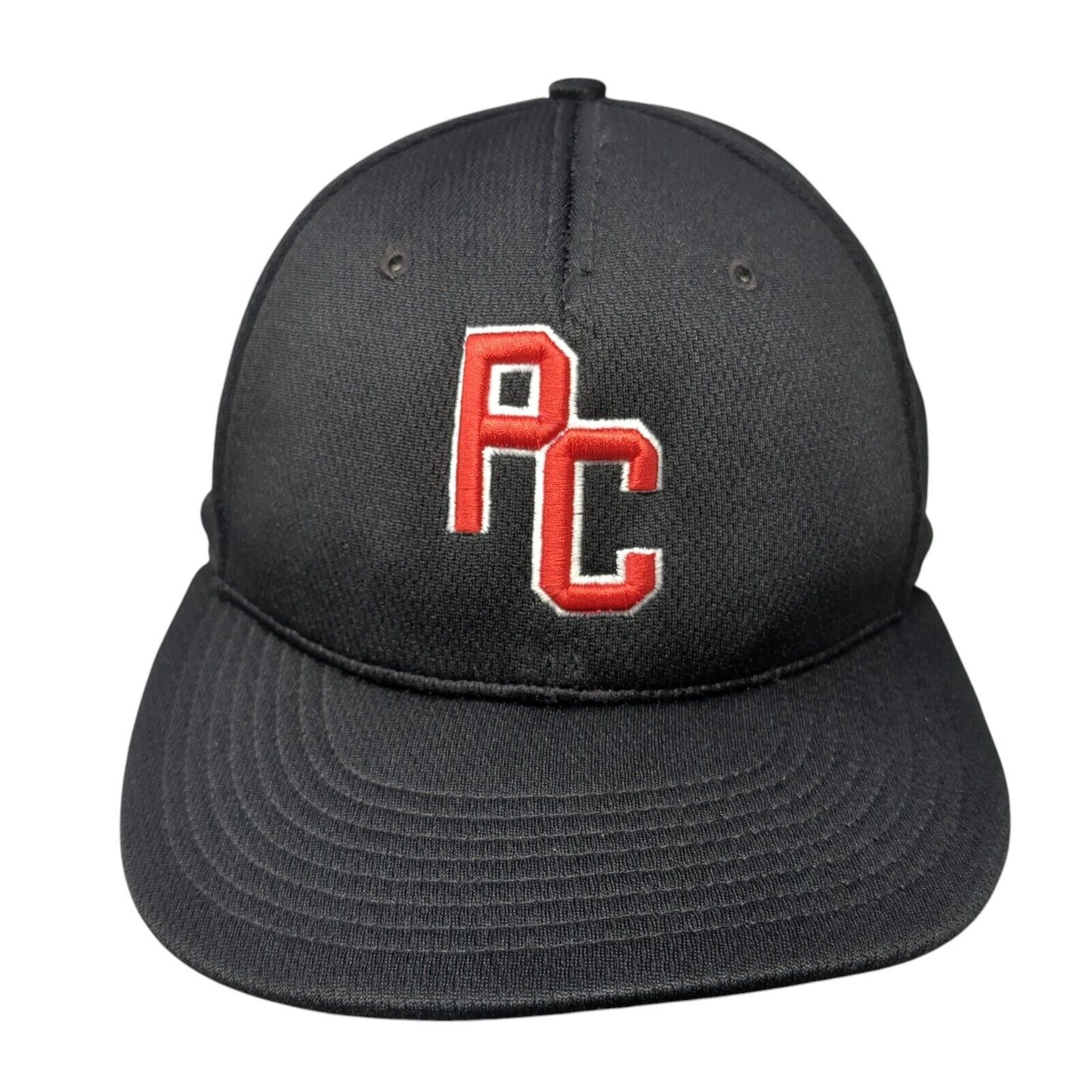 PC Fitted Hat Black S/M Embroidered Vented Holes 6 Panel PTS40 Dryve Richardson