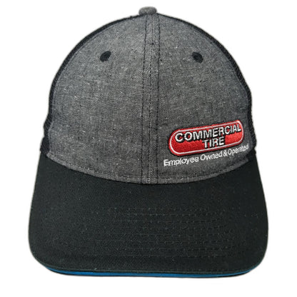 Commercial Tire Trucker Hat Black One Size Cooper Tires Mesh Snapback Blue Trim