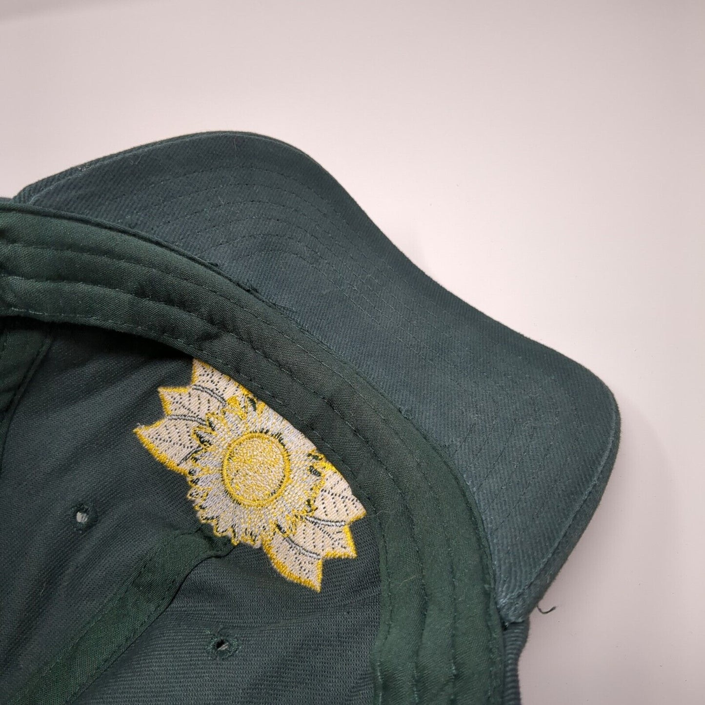 Sunflower Strapback Hat Green One Size Adjustable Embroidered Eco Range Cotton