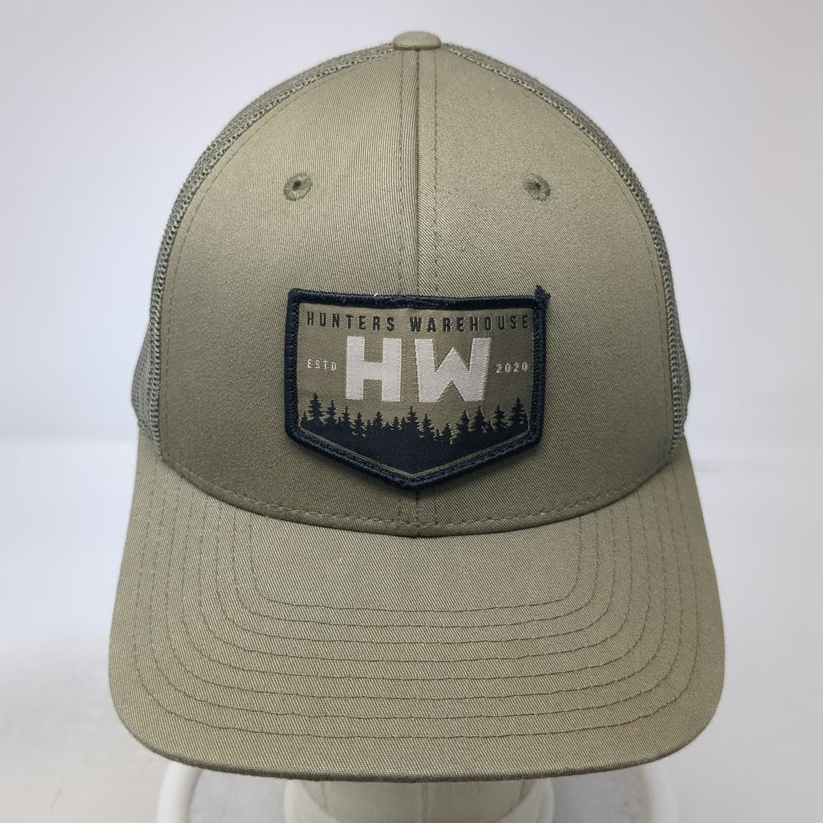 Richardson Trucker Hat Green One Size Hunters Warehouse HW Mesh Snapback Patch