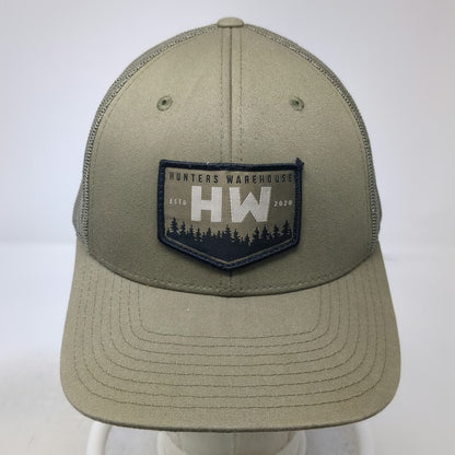 Richardson Trucker Hat Green One Size Hunters Warehouse HW Mesh Snapback Patch
