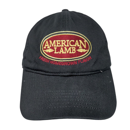 American Lamb Slideback Hat Black One Size Embroidered Vent Holes