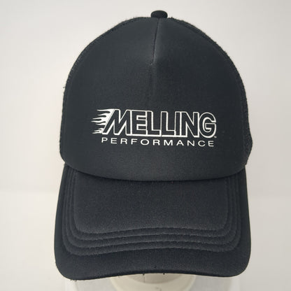 Melling Performance Snapback Trucker Hat Black One Size Mesh Back