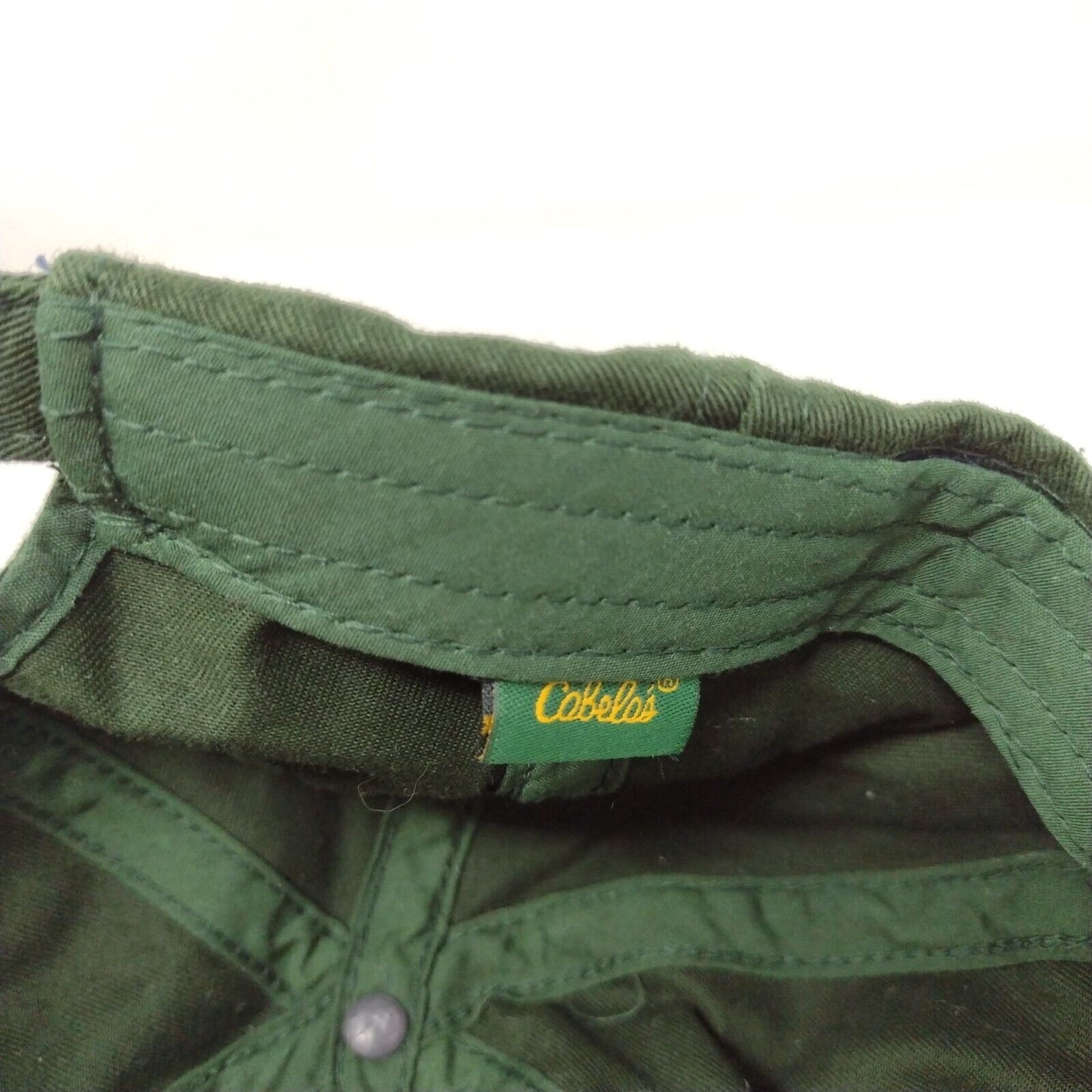 Cabela's Slideback Hat Green OSFM Adjustable Embroidered Vented Holes 6 Panel