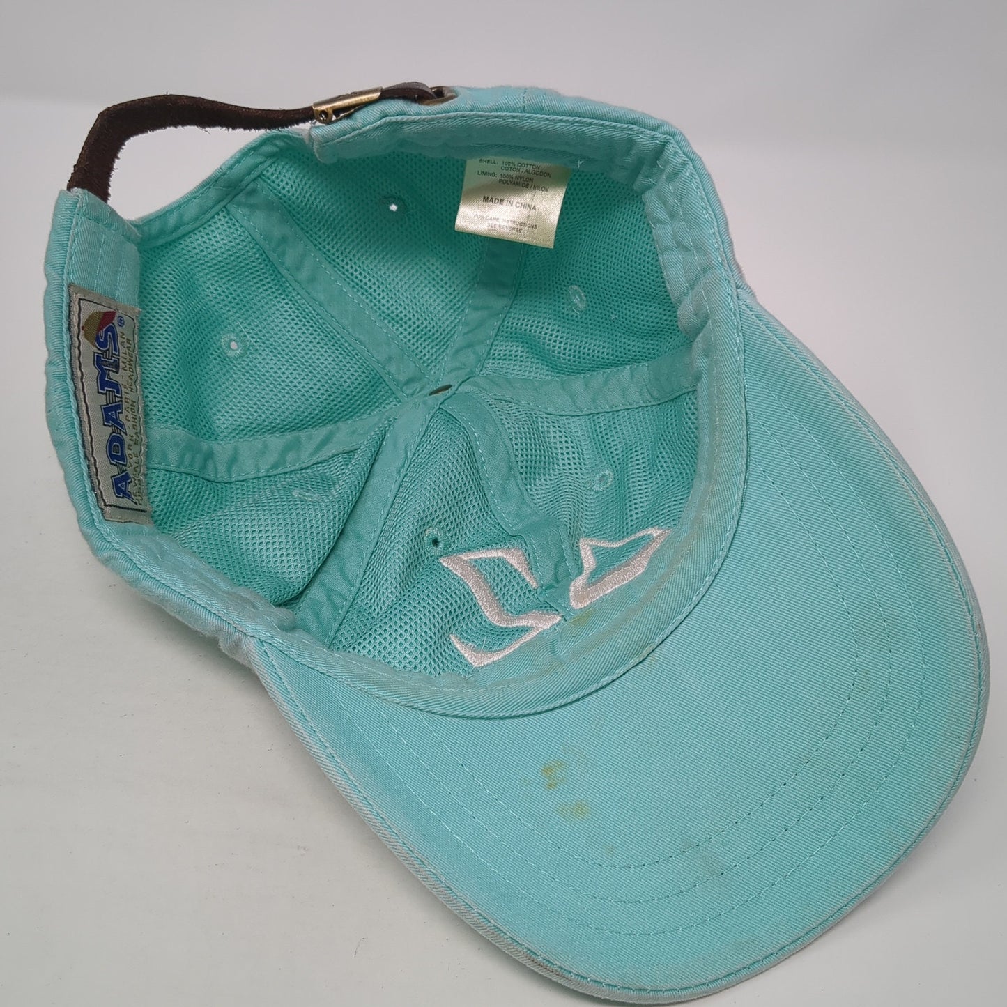 Delta Zeta Slideback Hat Blue One Size Adjustable Leather Strap Adams
