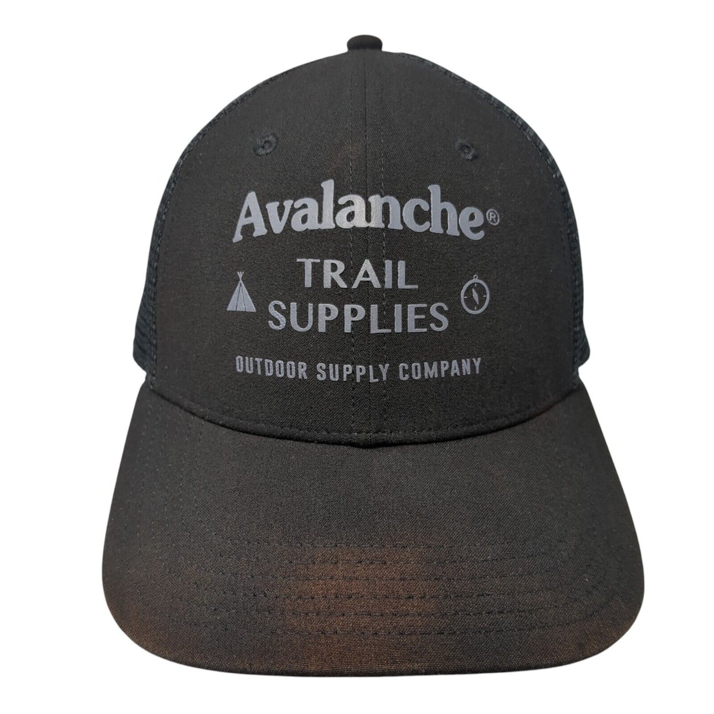 Avalanche Trail Supplies Snapback Trucker Hat Black One Size Mesh Back