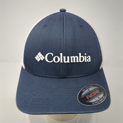 Columbia Unisex Fitted Trucker Hat Blue Size L/XL Lightweight Mesh Back 6 Panel