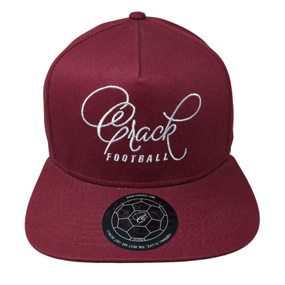 Crack Football Snapback Hat Red OSFA Solid Adjustable Embroidered