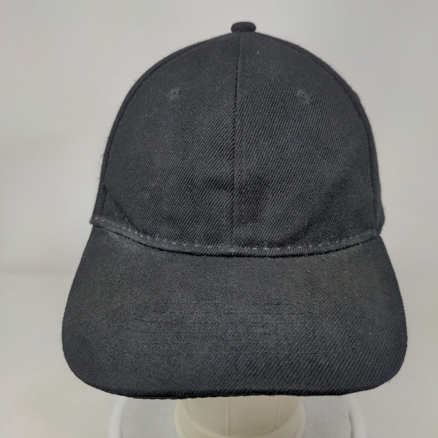 Unbranded Strapback Hat Black One Size Adjustable Vented Holes 6 Panel Blank