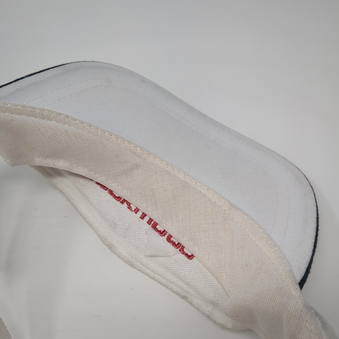 Rockwood Bank Sun Visor Hat White One Size Adjustable Embroidered Nissin