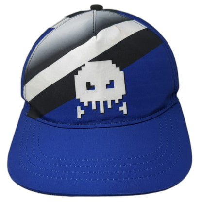 ESX360 5 Panel Hat Blue White Black Gray OSFM Esports Pro Gamer Skull Pixel Art