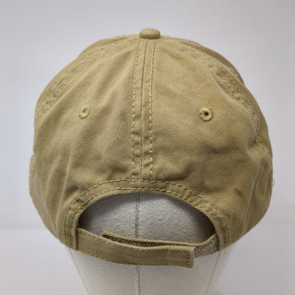 NJASAP SU Strapback Hat Tan One Size Adjustable Embroidered 6 Panel Cotton