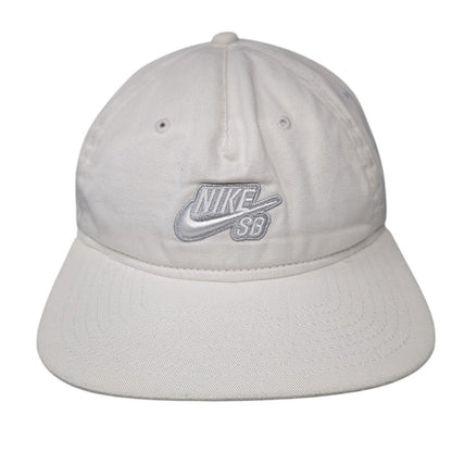 Nike SB Skateboard Snapback Hat White OSFA Embroidered Logo S1ze