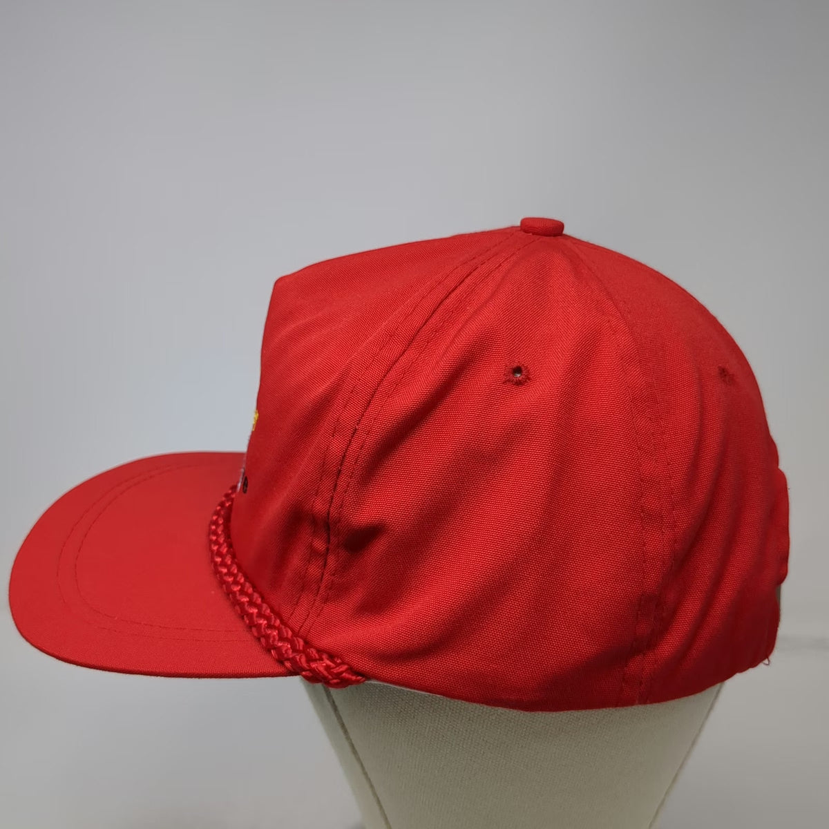 Sportcap 5 Panel Red Hat One Size Rope Leather Strap Idaho Lumber Hardware Logo