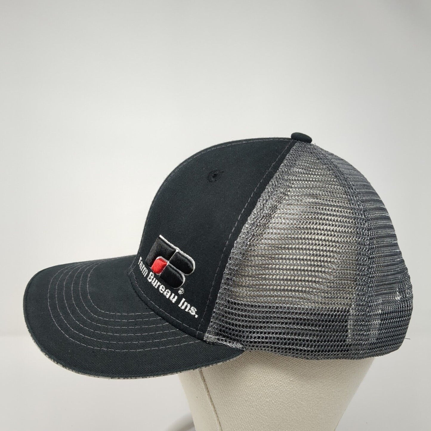 Farm Bureau Ins. Snapback Trucker Hat Black One Size Mesh Back 6 Panel
