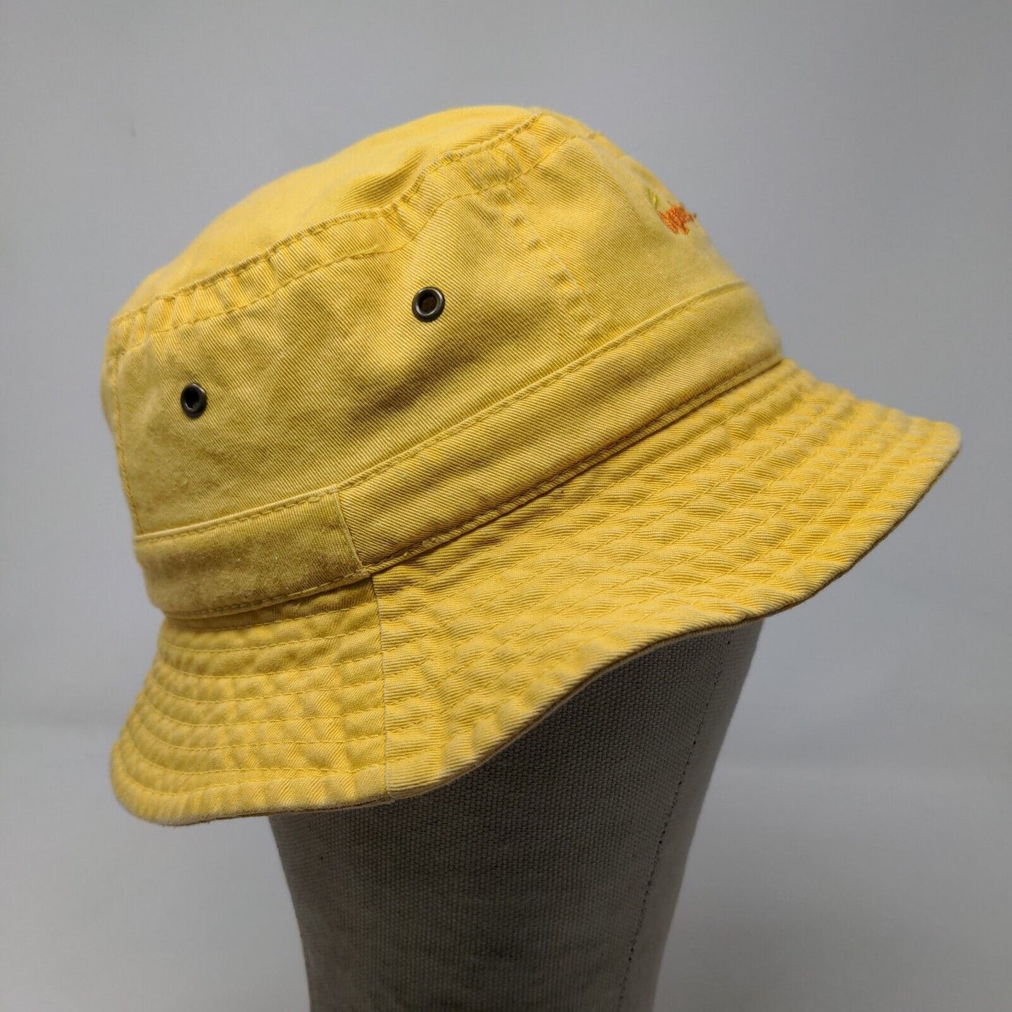 Fahrenheit Boy's Wide Brim Bucket Hat Yellow Size S/M 54CM Embroidered Logo