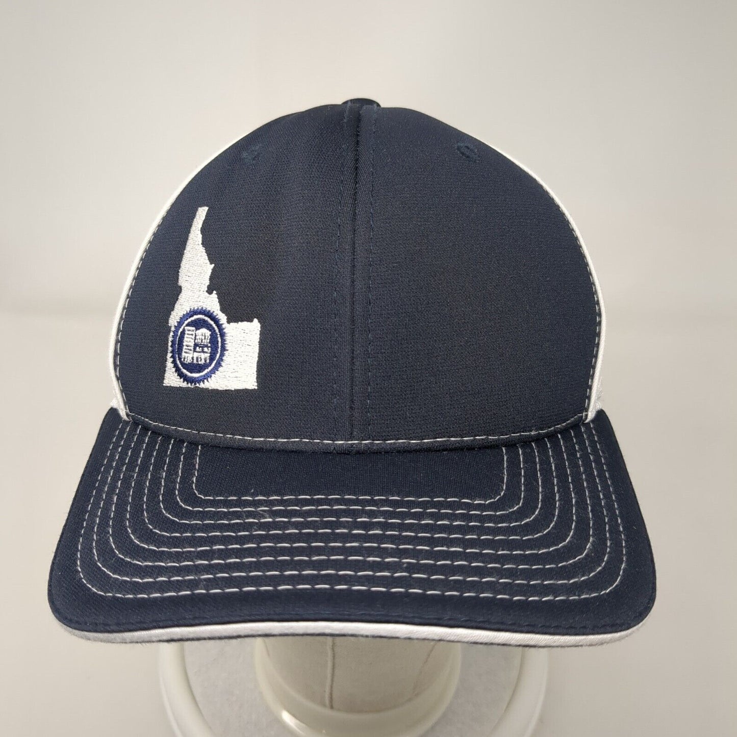 FNT Idaho Fitted Mesh Back Trucker Hat Blue S-M Embroidered Colorblock