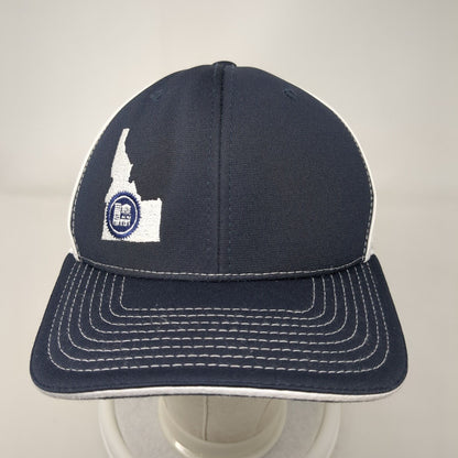 FNT Idaho Fitted Mesh Back Trucker Hat Blue S-M Embroidered Colorblock