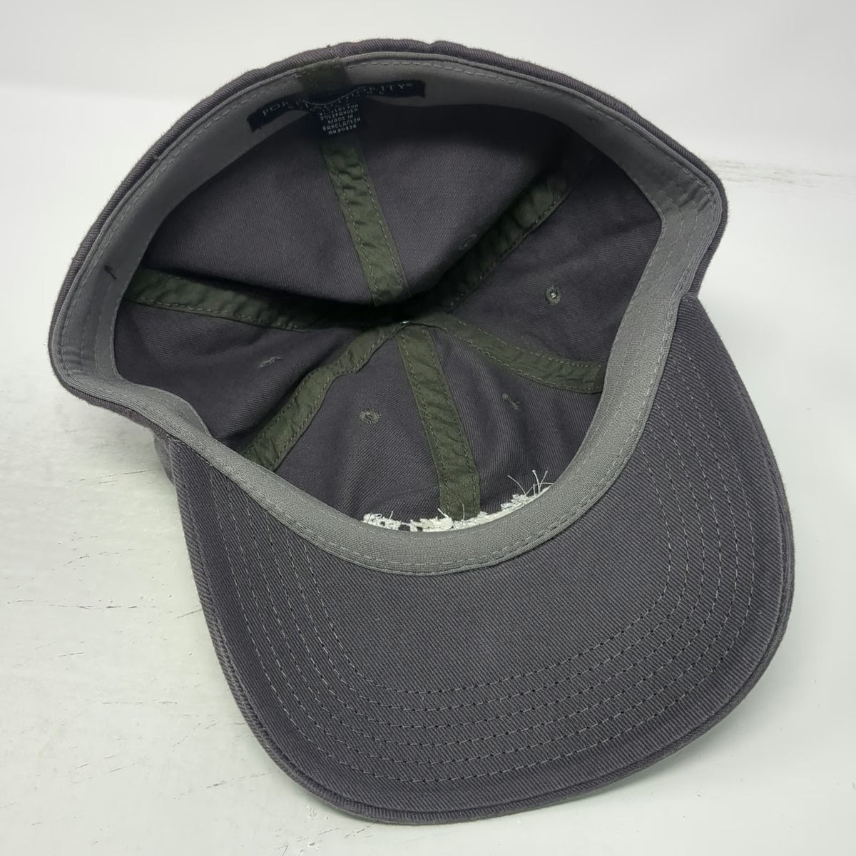 Port Authority Baseball Cap Gray XL Collector's Outpost Logo Fitted Stretch Hat