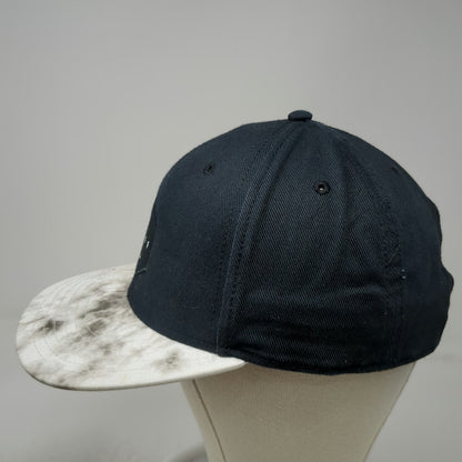 Neff Snapback Hat Black White Gray One Size Marbled Brim Hexagon Patch Flat Bill
