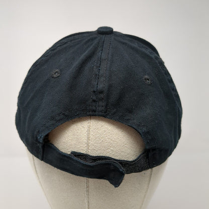 Unbranded Strapback Hat Black One Size Solid Adjustable Blank 6 Panel