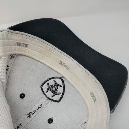 Ariat Snapback Trucker Hat Gray OS Adjustable 110 Flexfit Tech Patriotic Yupoong