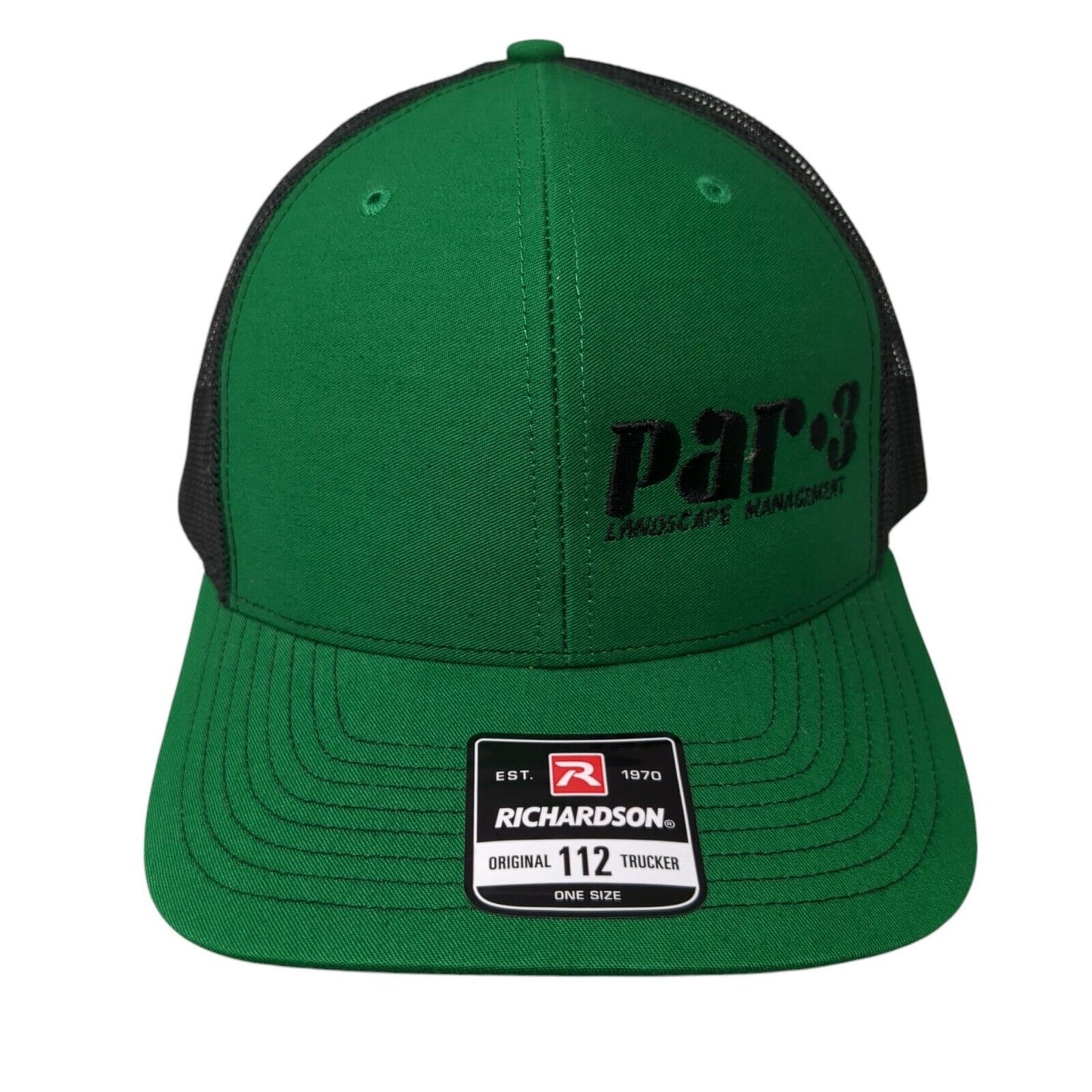 Par 3 Landscape Management Snapback Trucker Hat Green OS Adjustable Richardson