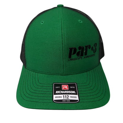 Par 3 Landscape Management Snapback Trucker Hat Green OS Adjustable Richardson