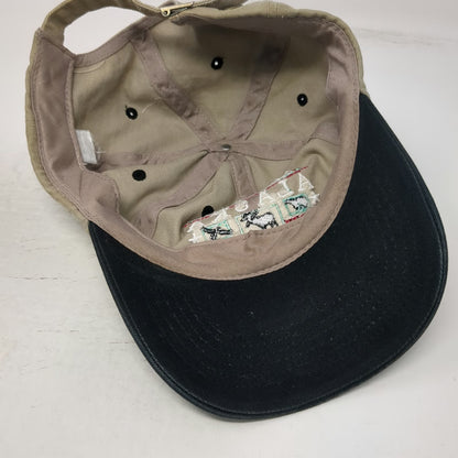 Alaska Wildlife Moose Bear Eagle Baseball Cap Beige One Size Slideback Hat