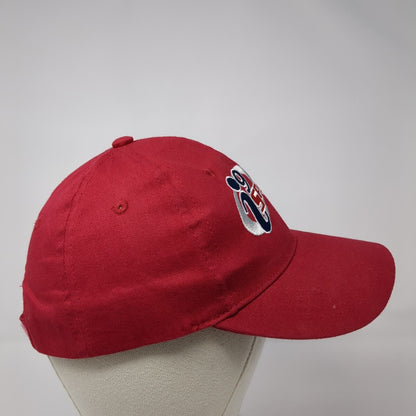 i9 Sports Strapback Hat Red One Size Adjustable Embroidered 6 Panel