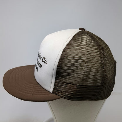 I/D/E/A inc. Lynlite Trailer Co. Brown White Trucker Hat Snapback Mesh Vintage