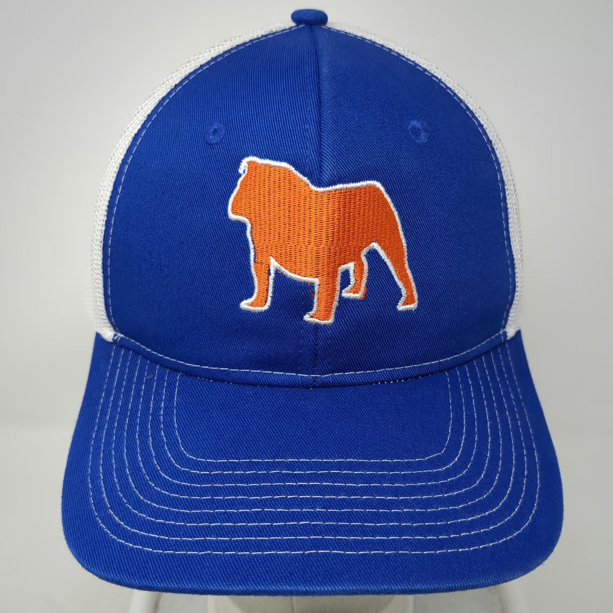 Port Authority Blue White Orange Trucker Hat One Size Bulldog Snapback Law Firm