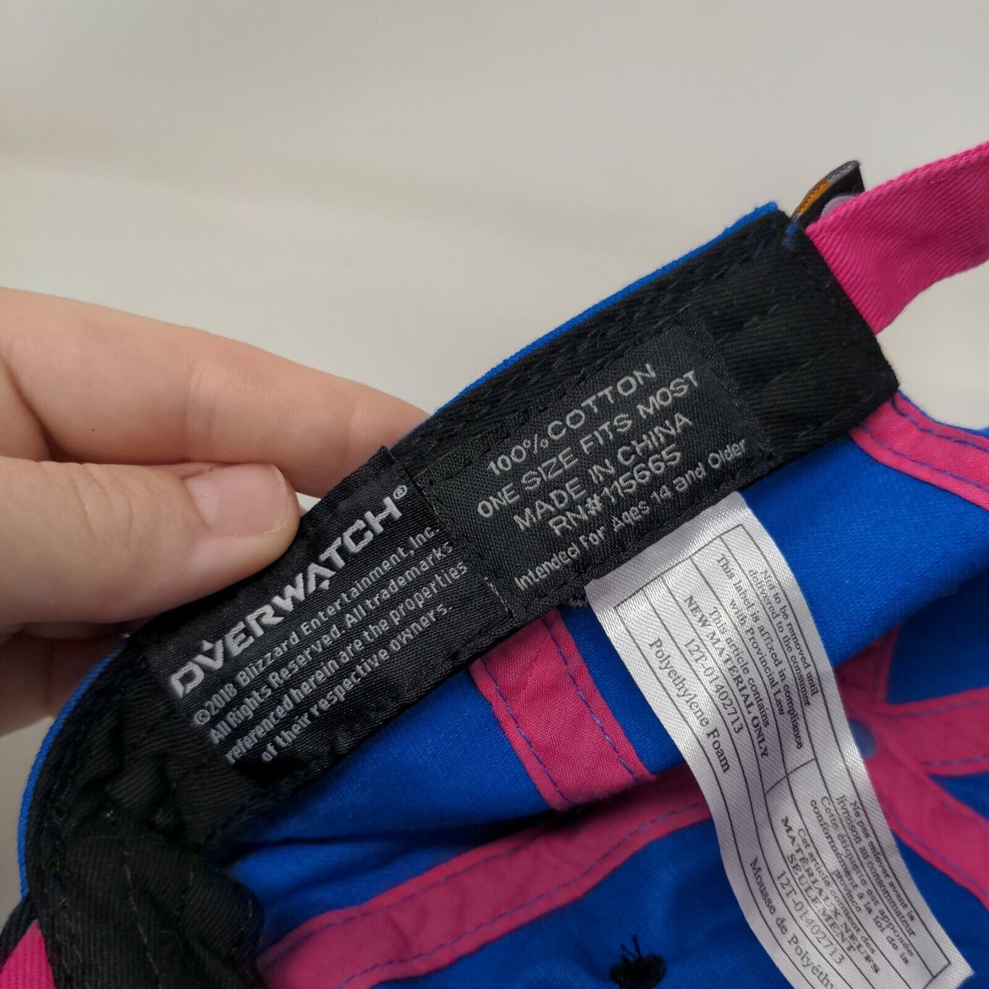 Overwatch D.Va Bunny Slideback Hat Multi OSFM Embroidered Colorblock