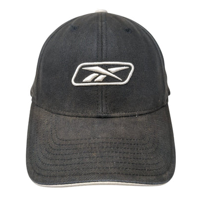 Reebok Strapback Hat Black One Size Adjustable Embroidered Logo 6 Panel