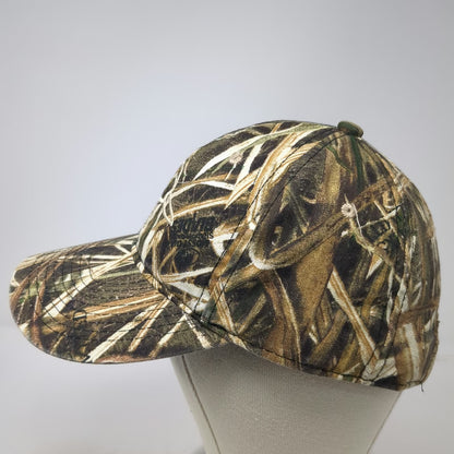 Ducks Unlimited Brown Camo Baseball Cap One Size Marsh Grass Hunting Slideback