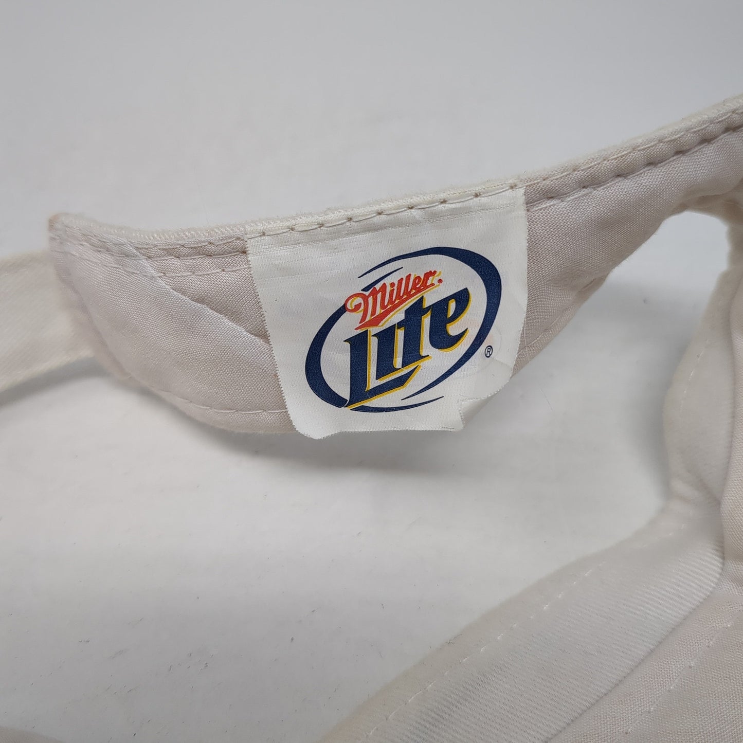 Miller Lite Sun Visor Hat White OS Adjustable Strap Lightweight Embroidered ACME