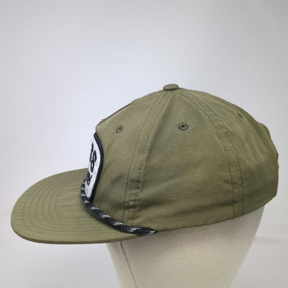 Bass Pro Shops 5 Panel Green One Size Snapback Rope Hat Embroidered Patch Fish