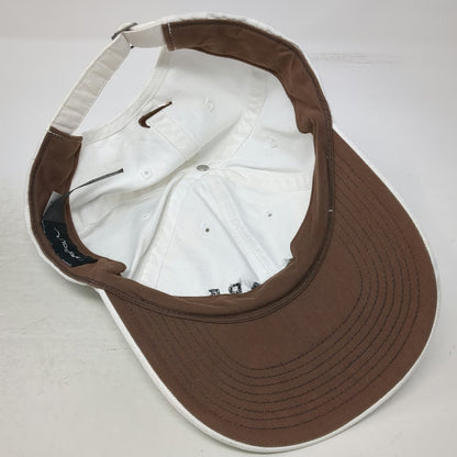 Nike Baseball Cap White One Size Blade Logo Golf Hat Brown Underbrim Slideback