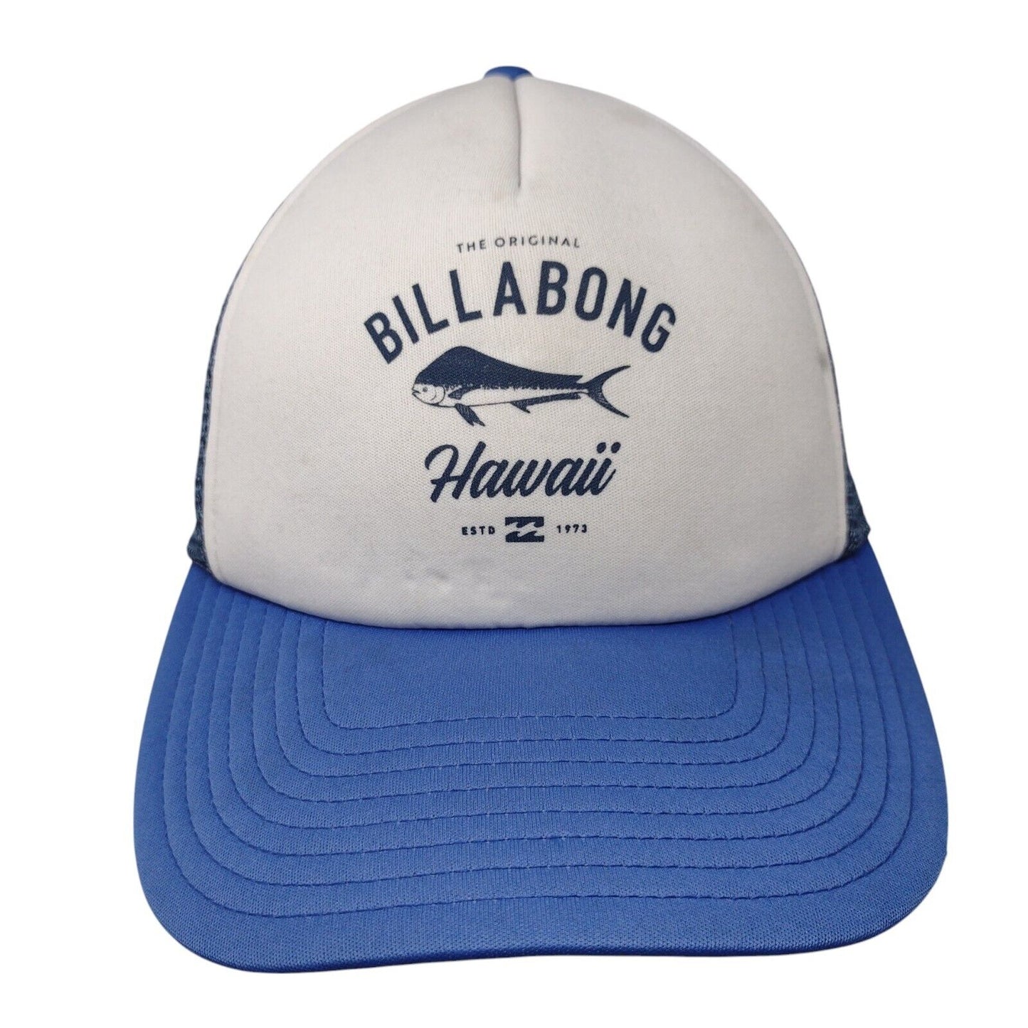Billabong Hawaii Snapback Trucker Hat Blue One Size Mesh Back Colorblock