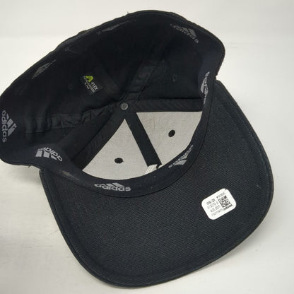 Adidas Baseball Cap Black M Embroidered Logo Stretch Fit A-Flex 6 Panel Hat
