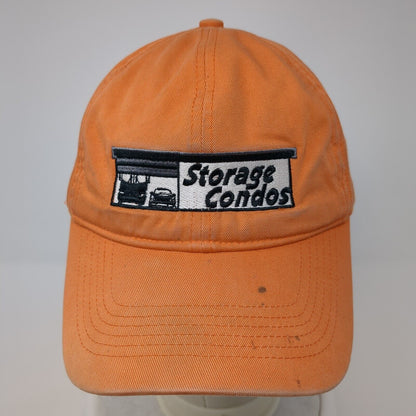 Storage Condos Slideback Hat Orange One Size Adjustable Embroidered